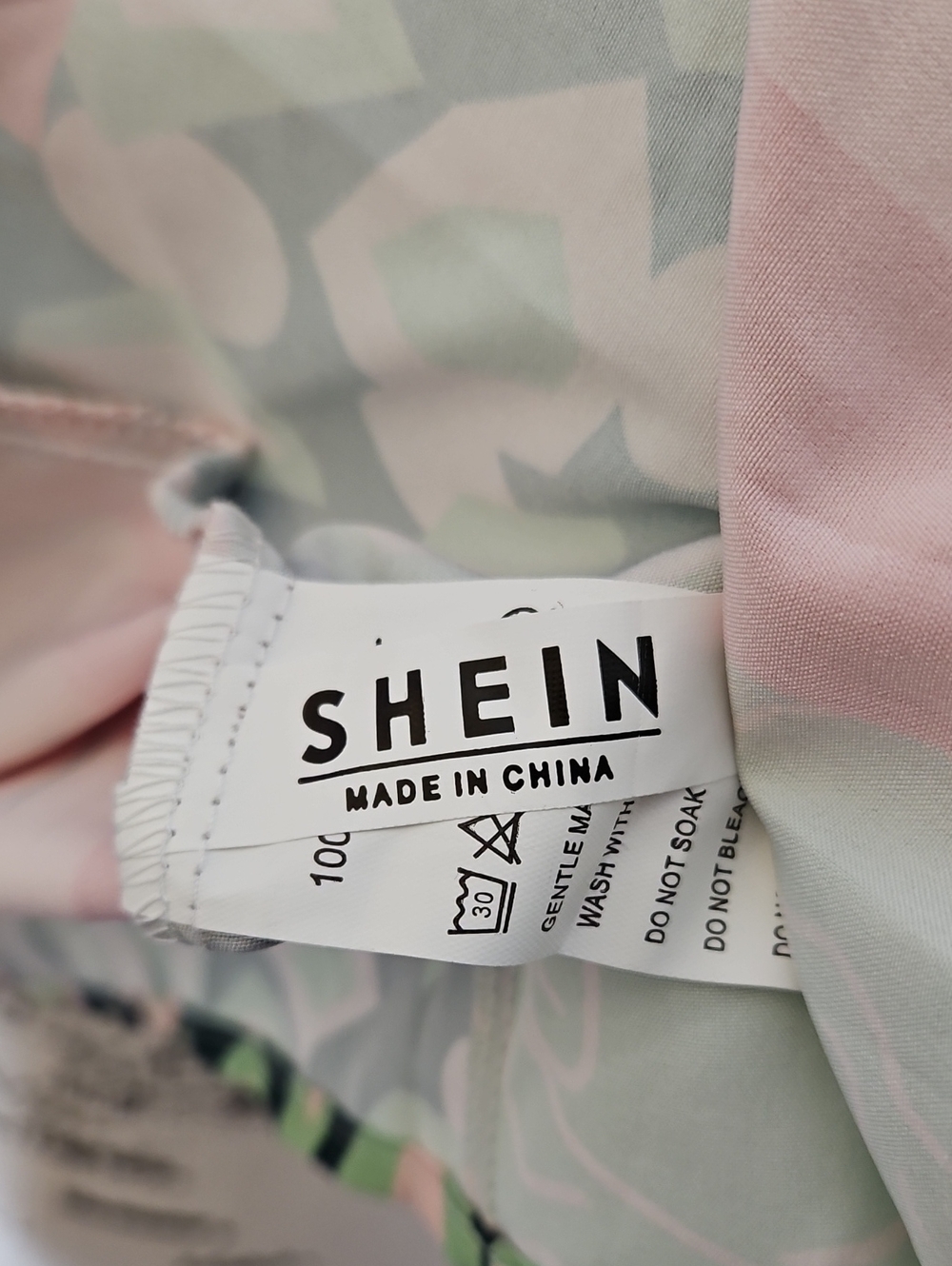 SHEIN Kimono Style Midi Dress Pink/Green Size Small - Picture 6 of 7